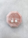 Pearl Dot Earrings 8 mm - 18k Rose Gold, White Pearl