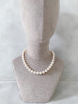 Pearl 11-12 mm Choker - Rhodium White Gold, White Pearl