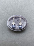 Drop Blue Pearl Earrings - 18k Yellow Gold, Blue Pearl