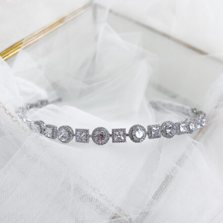 Princess Halo Round Halo Headband - Rhodium White Gold