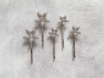 Paved Flower Pin Set - Rhodium White Gold (5 pcs)