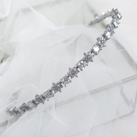 Tiny Snowflakes Princess Headband - Rhodium White Gold