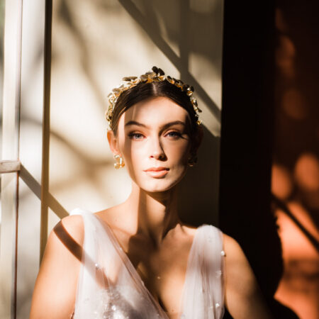 Floral Petal Filled Headband - 18k Yellow Gold