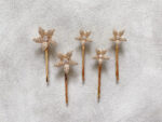 Paved Flower Pin Set - 18k Yellow Gold (5 pcs)