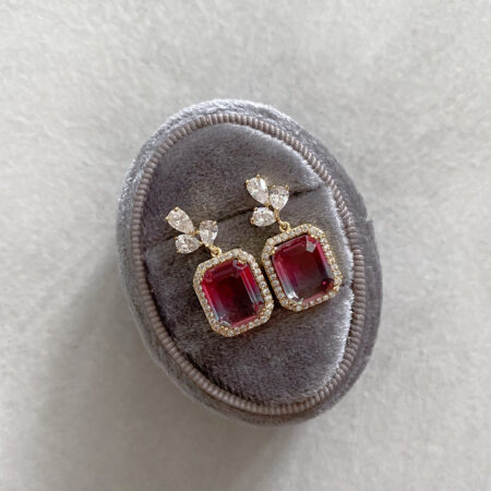 Pink Rainbow Tourmaline Earrings - 18k Yellow Gold