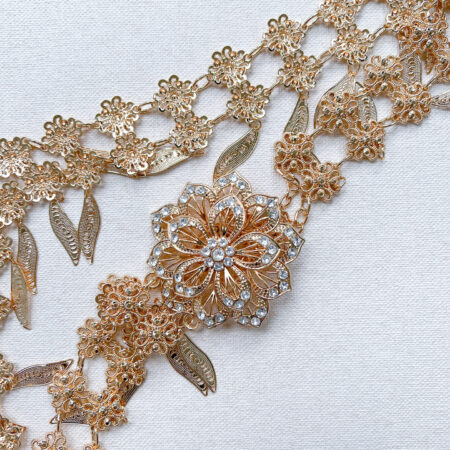 Flowery Leaves Belt - 18k Yellow Gold