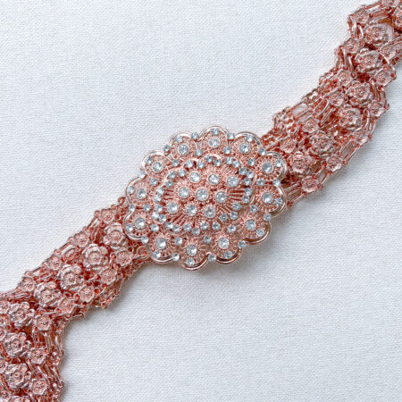 Oval Flowery Belt - 18k Rose Gold