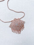 Dangling Radiant Parallelogram Pendant - 18k Rose Gold
