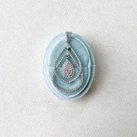 Passion Pear Pendant - Rhodium White Gold