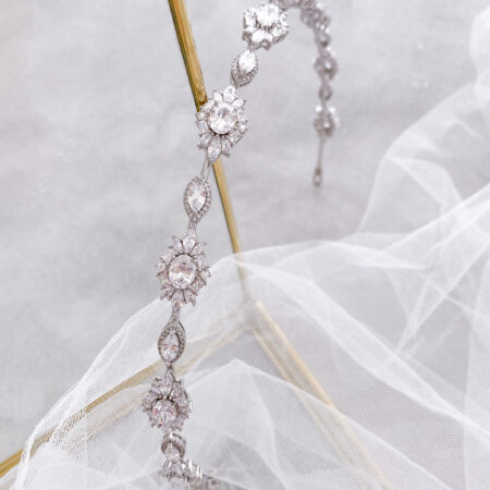 Oval Shine Marquise Headband - Rhodium White Gold