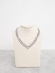 V Round Paved Choker - Rhodium White Gold