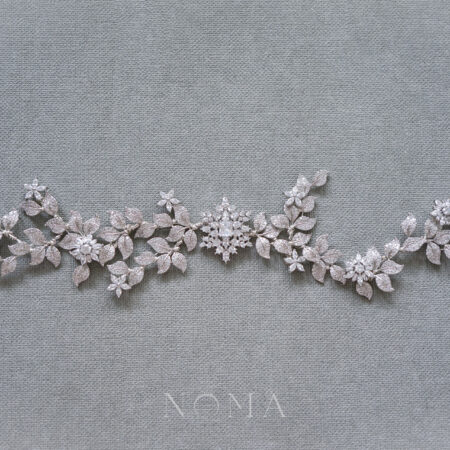 Paved Twigs Royal Art Hairvine/Brooch - White Gold