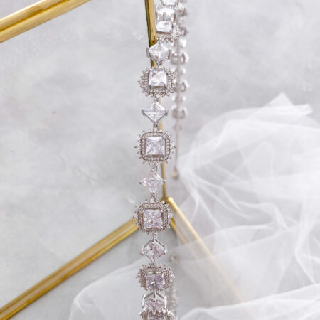 Modern Princess Headband - Rhodium White Gold