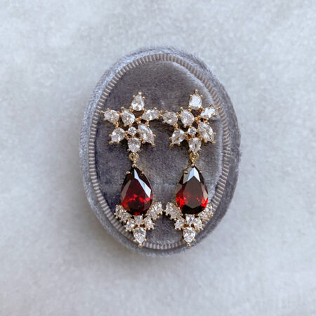 Paradise Earrings - 18k Yellow Gold, Ruby