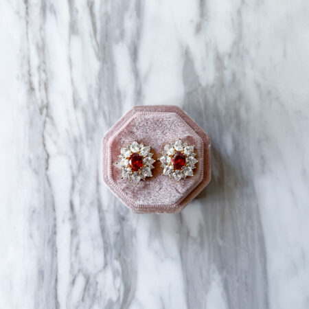 Oval Shine Earrings - 18k Yellow Gold, Ruby