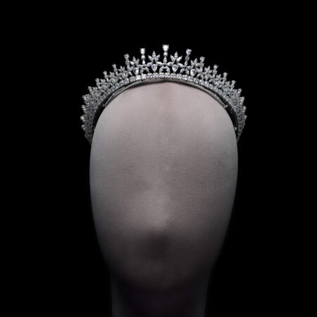 Flower Garden Crown - Rhodium White Gold, White