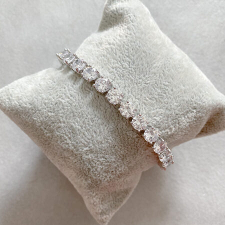 Round Tennis 0.8 ct Bracelet - Rhodium White Gold