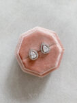DIY Pear Top Earrings - Rhodium White Gold, White Diamond