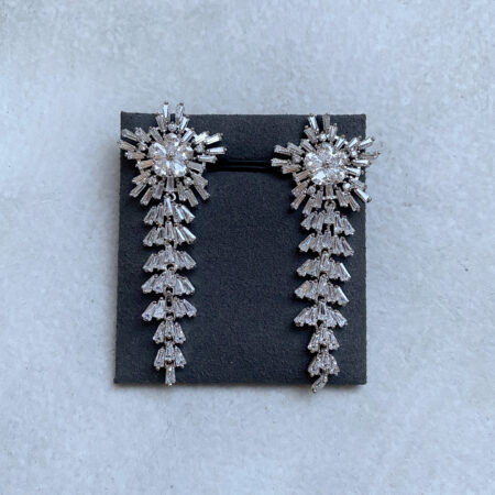 Abstraction Star Earrings - Rhodium White Gold