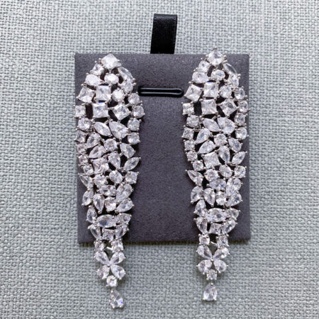 Abstraction Gala Earrings - Rhodium White Gold