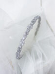 Floral Sparkle Princess Halo Headband - Rhodium White Gold