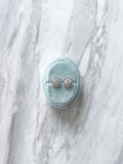 Classic Round Bezel S Earrings - Rhodium White Gold, White Diamond (Needle)