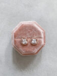 Classic Cushion Halo 2 ct Earrings - 18k Rose Gold
