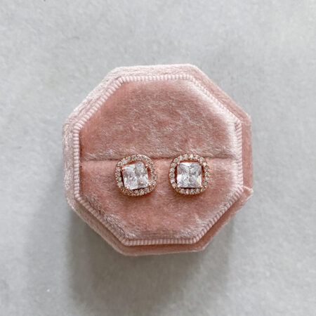Classic Cushion Halo 2 ct Earrings - 18k Rose Gold