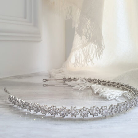 Round Paved Headband - Rhodium White Gold