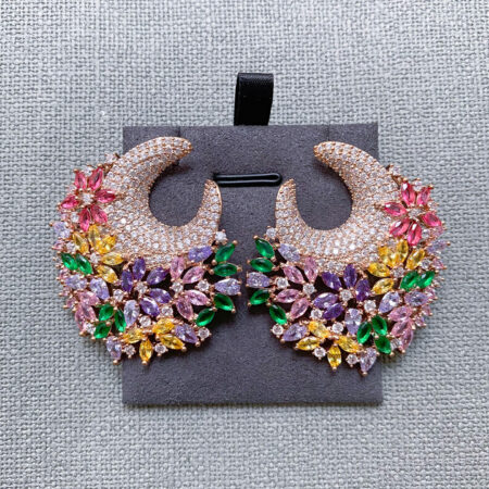 Vibrant Garden Garden Earrings - 18k Rose Gold, Rainbow