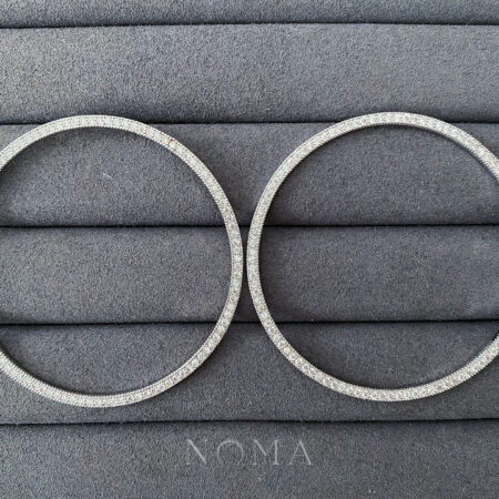 Extra Large Hoops Earrings - Rhodium White Gold