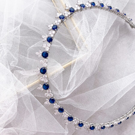 Sapphire Star Headband - Rhodium White Gold