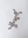 Paved Twigs Flower Baguette Side Hairvine/Brooch - White Gold