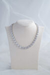 Round Halo L Choker - Rhodium White Gold