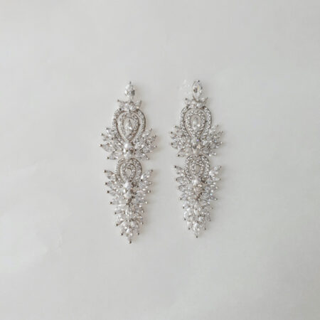 Twenties Earrings - Rhodium White Gold