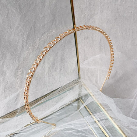 Round Link Chain Headband - 18k Yellow Gold