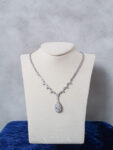 Dot Round Pear Radiant Necklace - Rhodium White Gold