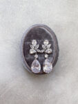 Garden Pear Earrings - Rhodium White Gold