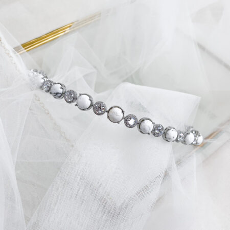 Marble Diamond Headband - Rhodium White Gold