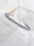 Floral Sparkle Headband - Rhodium White Gold