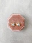 Classic Cushion Halo 2 ct Earrings - 18k Yellow Gold
