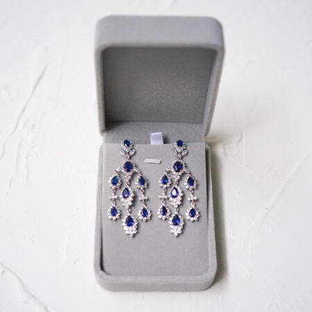 Extraordinaire Earrings - Rhodium White Gold, Sapphire