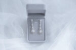 Pear Chandelier Earrings - Rhodium White Gold