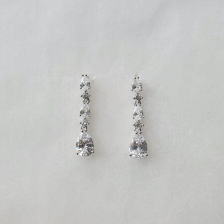 Raindrop Earrings - Rhodium White Gold