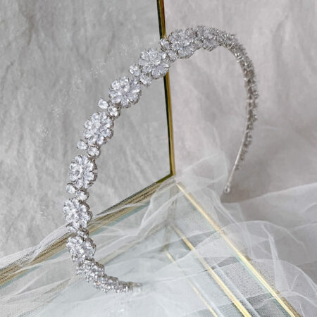 Floralines Headband - Rhodium White Gold