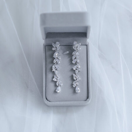 Gladiolus Earrings - Rhodium White Gold