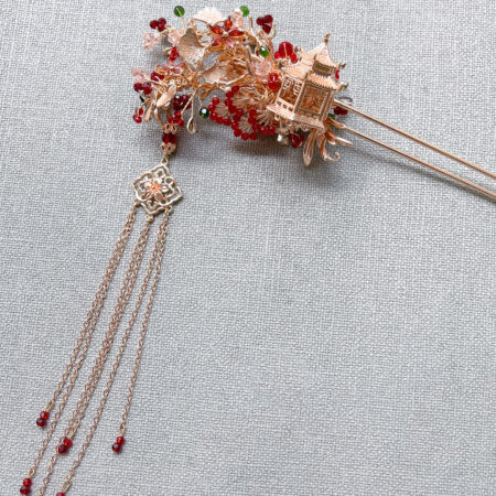 Pagoda Ginkgo Color Hairpin - Gold (Right)