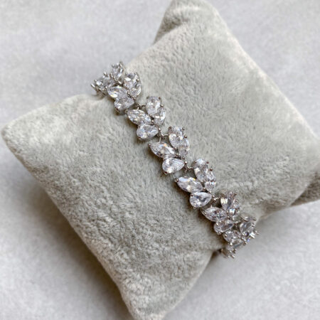 Pear and Marquise Arrangement Bracelet - Rhodium White Gold