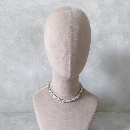Marquise Around Choker - Rhodium White Gold
