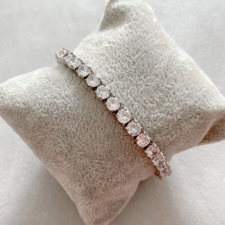 Round Tennis 0.5 ct Bracelet - Rhodium White Gold